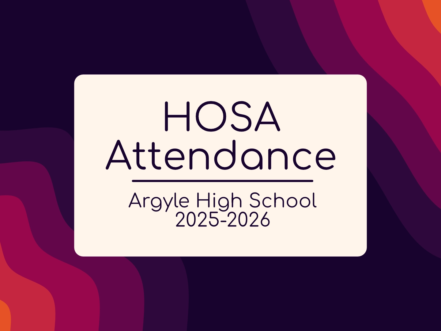 HOSA Attendance